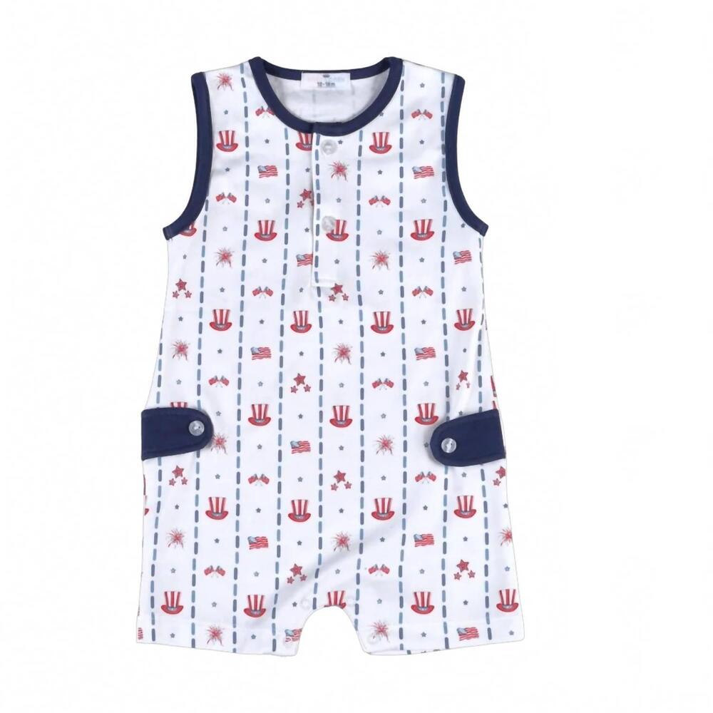 NEW BABY LOREN kids celebrate pima romper in white